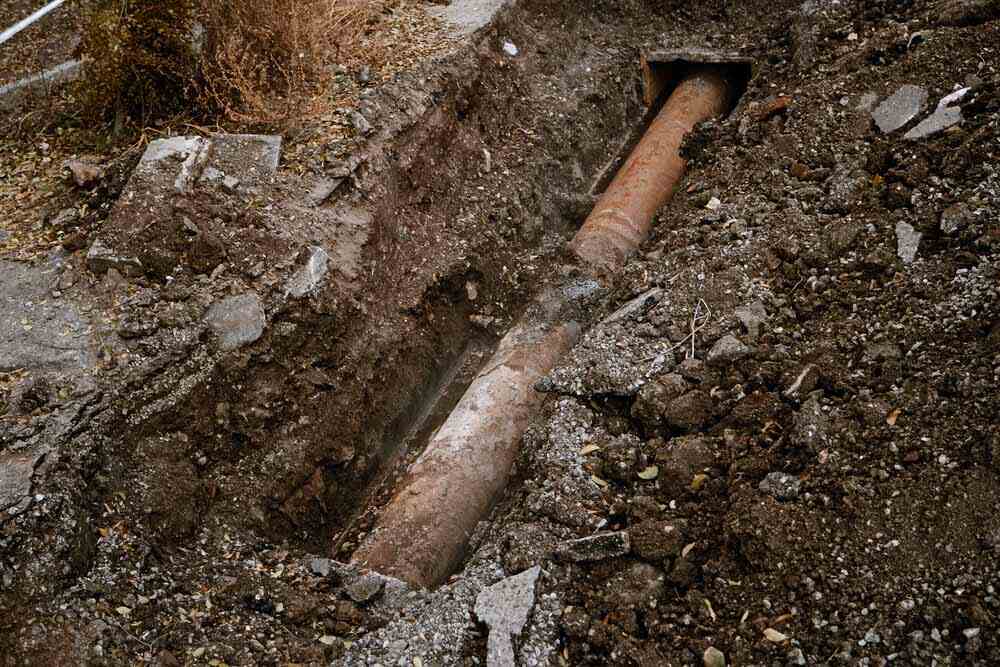 old underground sewer pipes