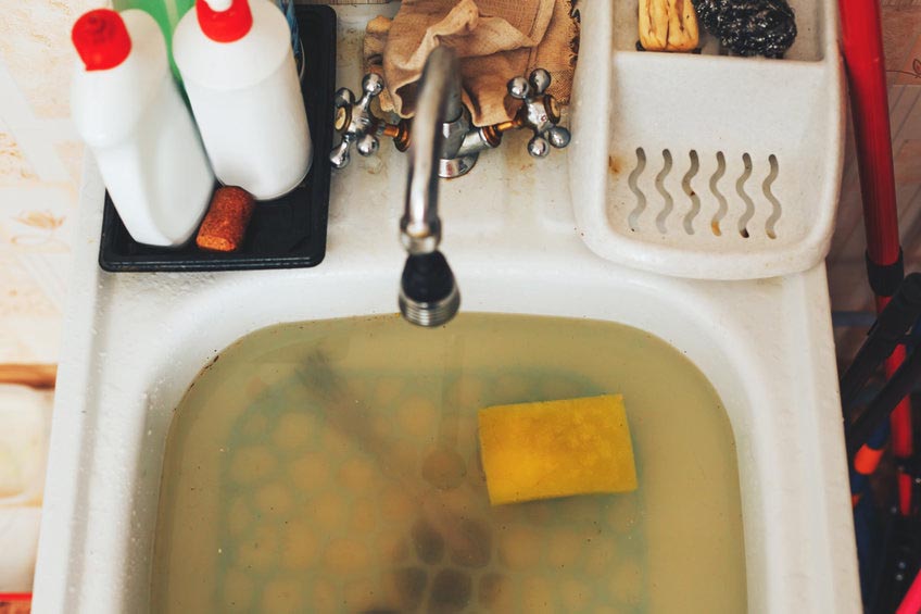 Clog in kitchen sink