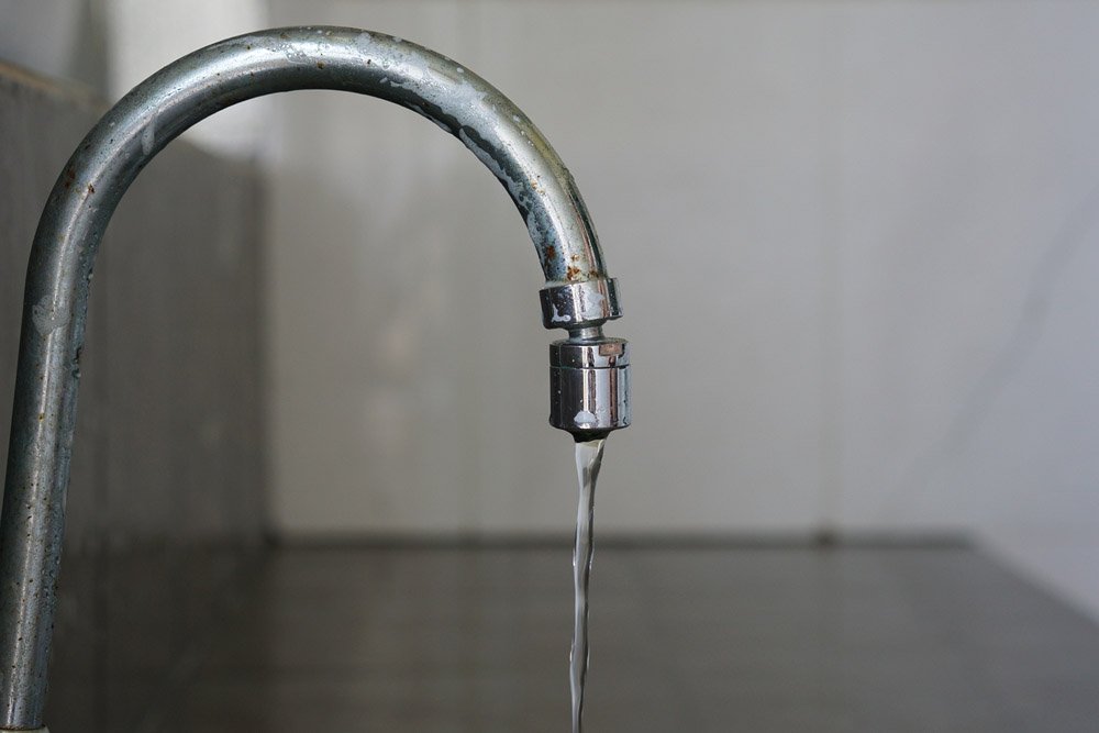 low-pressure water from tap