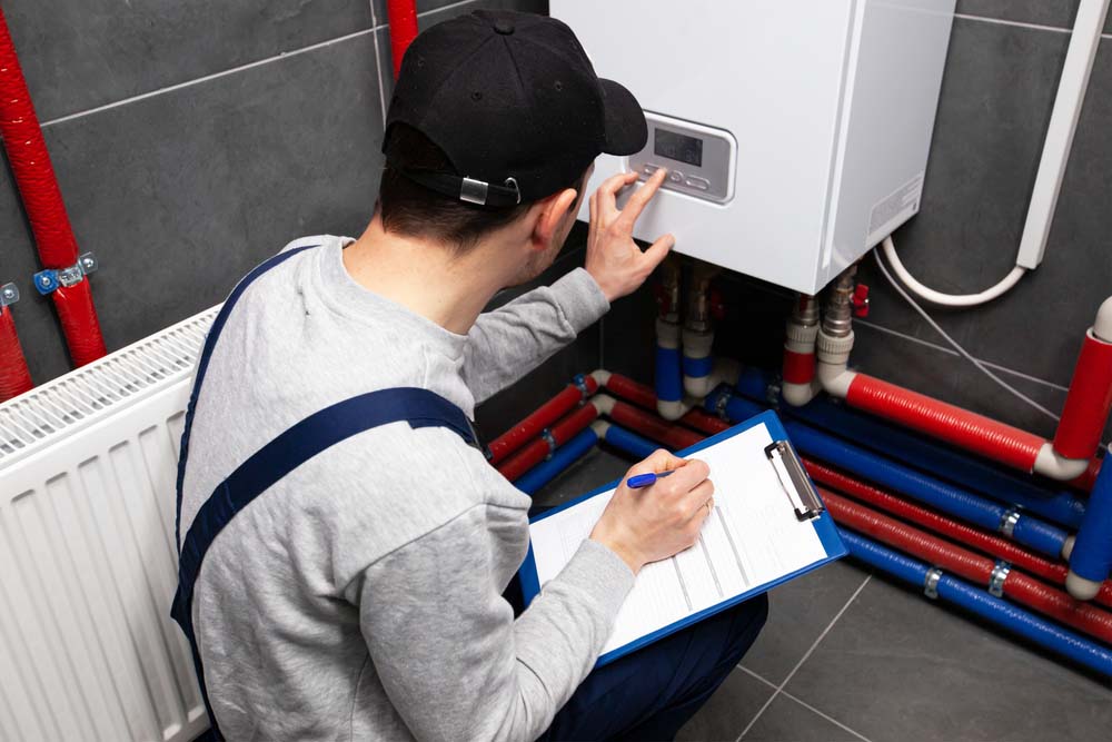 plumber inspecting water heater Cape Coral, FL